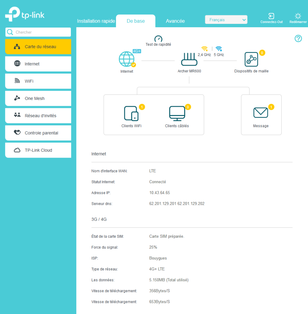 interface-archer-MR600-accueil-de-base