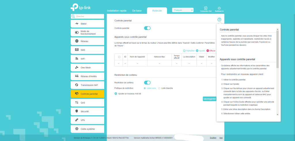 interface-archer-MR600-controle-parental