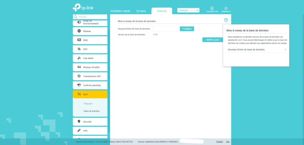 interface-archer-MR600-base-donnees