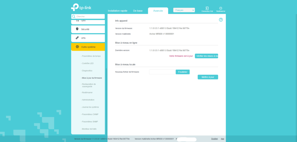 interface-archer-MR600 maj firmware