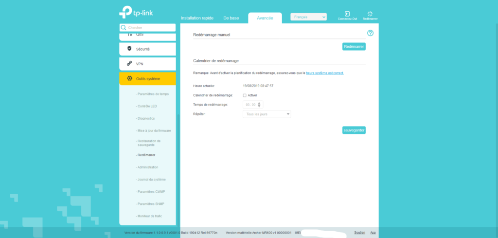 interface-archer-MR600-redémarrer