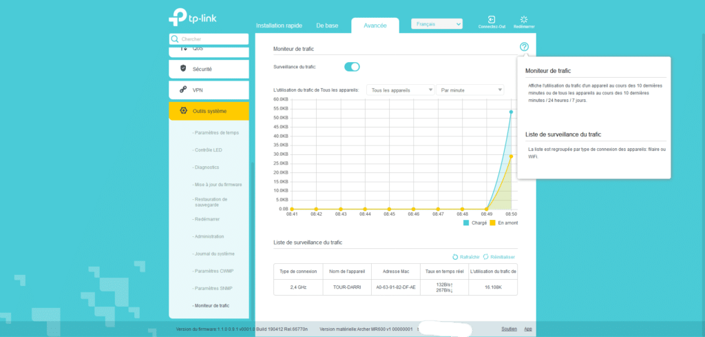 interface-archer-MR600-moniteur-de-trafic