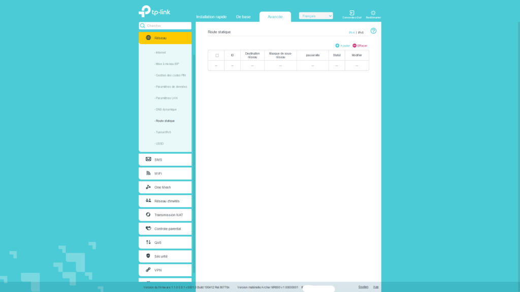 interface-archer-MR600-reseau-route-statique